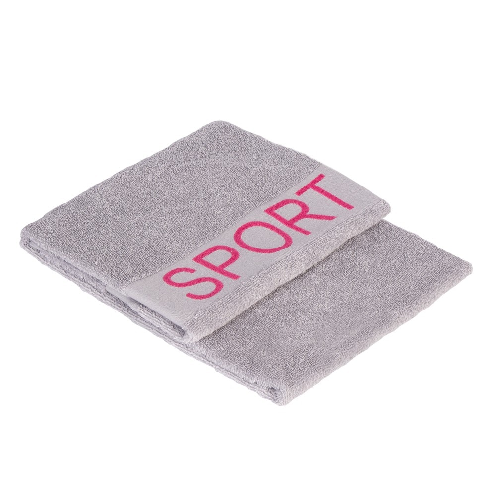 Prosop sport 50 x 90 cm Studio Casa, 100% Bumbac, Gri/Roz