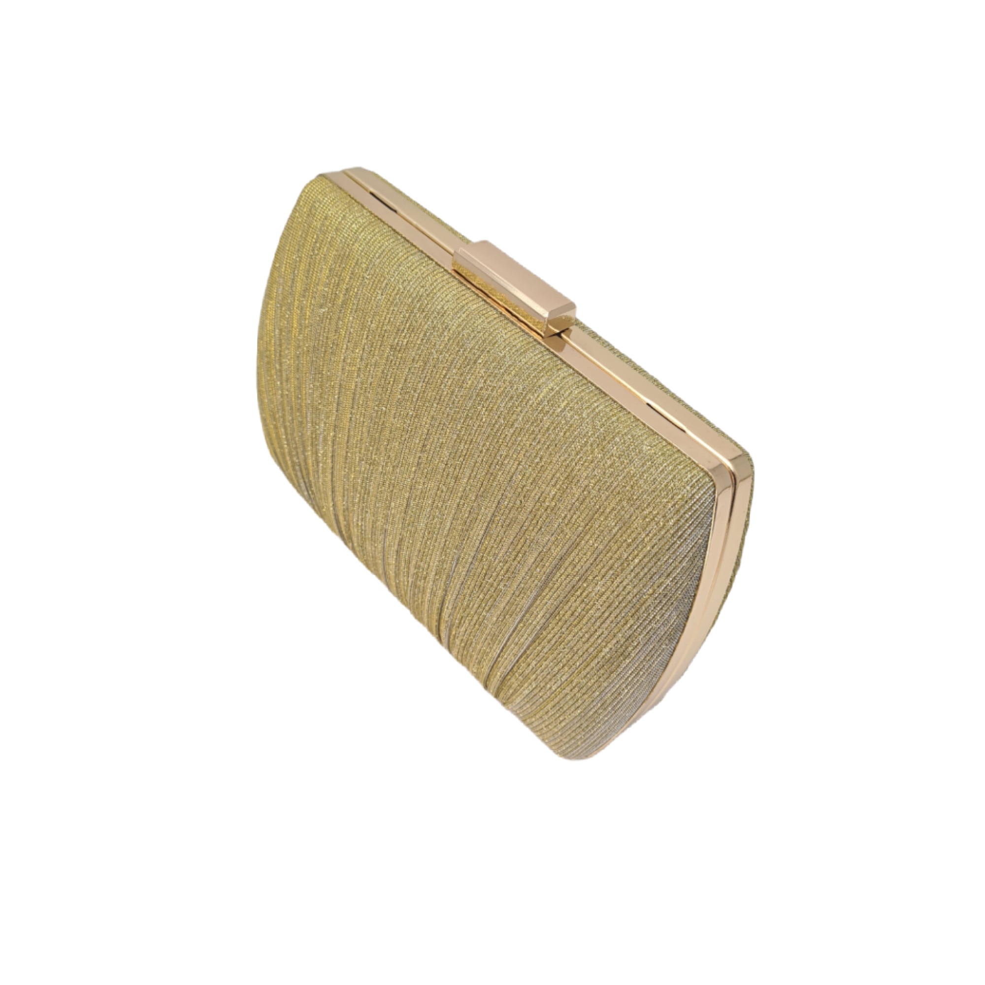 Clutch lurex plisat, Tia Accesorii, auriu