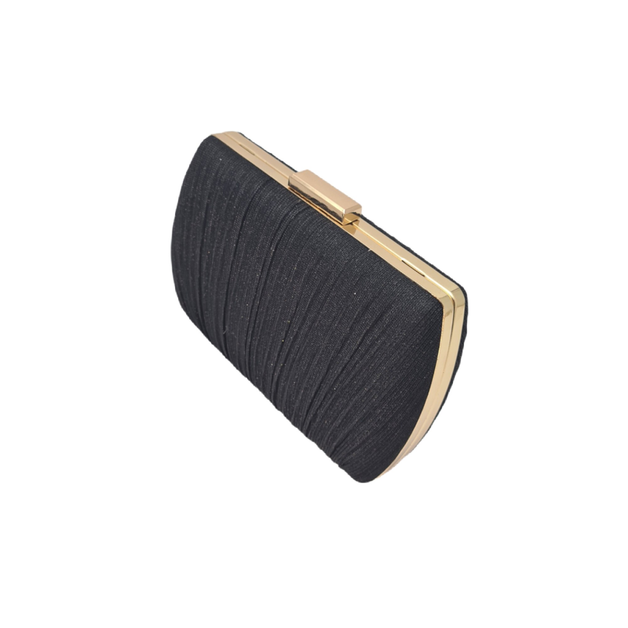 Clutch lurex plisat, Tia Accesorii, Negru