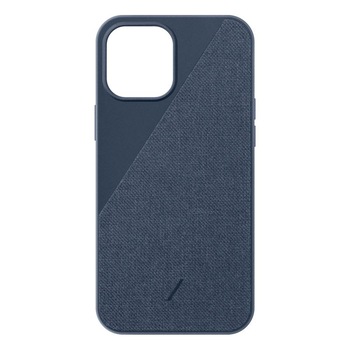 Husa telefon Native Union, Clic Canvas, compatibila iPhone 12 Pro Max, cu accente din tesatura Premium, compatibila incarcatoare wireless, indigo Husa telefon Native Union, Clic Canvas, compatibila iPhone 12 Pro Max, cu accente din tesatura Premium, compatibila incarcatoare wireless, indigo