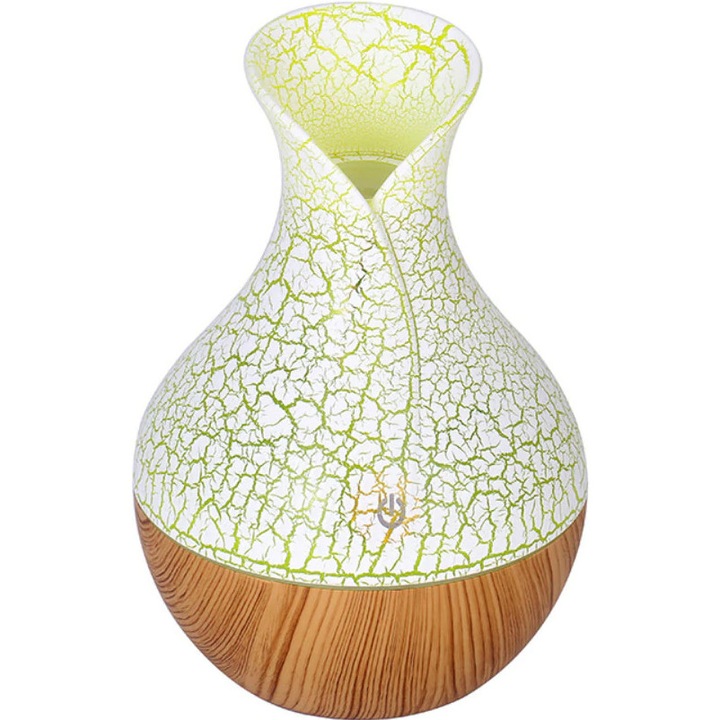 Umidificator/Difuzor aromaterapie cu ultrasunete, design modern, 130mL, alimentare prin USB, cu indicator luminos si indicator adaugare apa