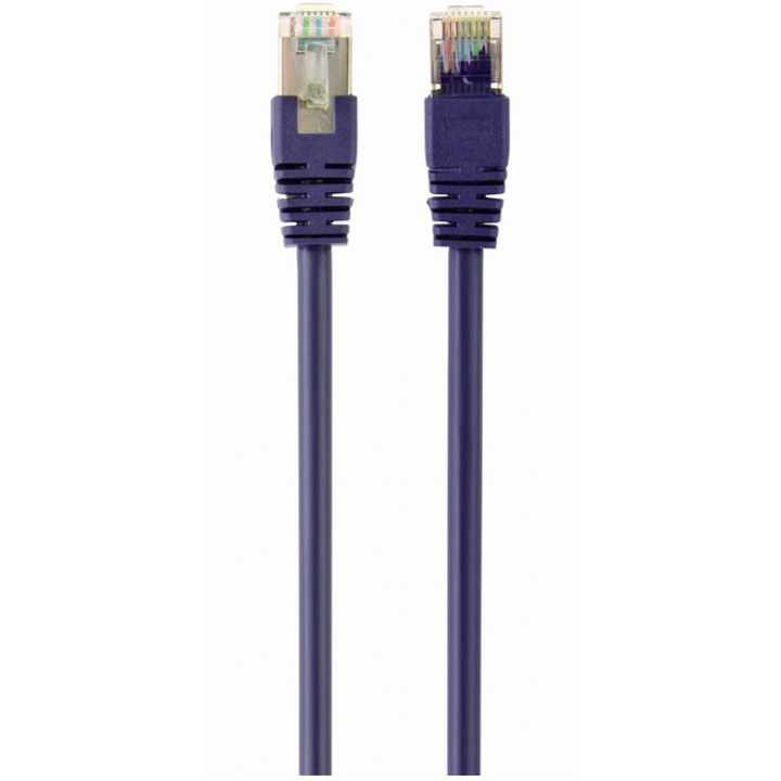 Кабел S/FTP GEMBIRD Cat6a, LSZH, Мед, 3 м, Виолетов, AWG27, Двойно екраниран PP6A-LSZHCU-V-3M