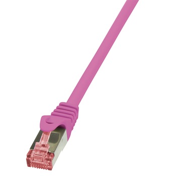 Cablu S/FTP LOGILINK Cat6, LSZH, cupru, 3 m, roz, AWG27, dublu ecranat CQ2069S Cablu S/FTP LOGILINK Cat6, LSZH, cupru, 3 m, roz, AWG27, dublu ecranat CQ2069S