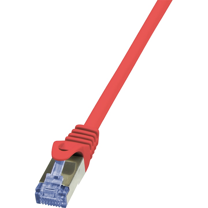 LOGILINK Cat6a S / FTP kábel, LSZH, réz, 1 m, piros, AWG26, kettős árnyékolású CQ3034S