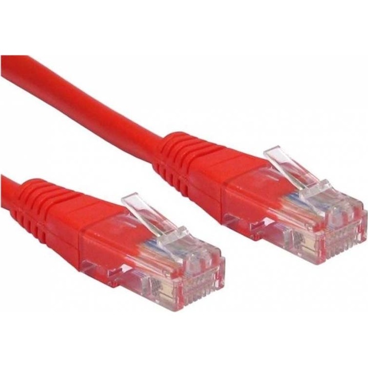SPACER SP-PT-CAT5-0.5M-R Cat5e UTP Kábel, Réz-alumínium, 0.5 m, AWG26, Piros