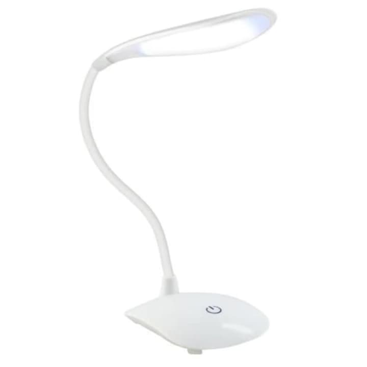 OEM LED asztali lámpa, rugalmas, 3 intenzitási fokozat, micro-USB, fehér