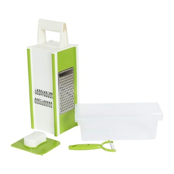 Razatoare multifunctionala cu recipient , Multi Purpose Grater, Alb/Verde Razatoare multifunctionala cu recipient , Multi Purpose Grater, Alb/Verde