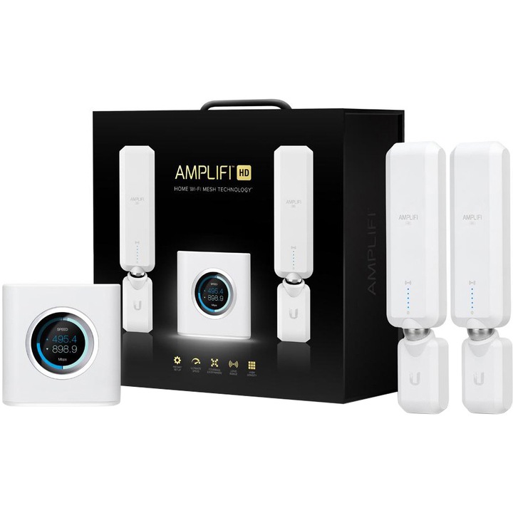 Ubiquiti AmpliFi™ HD Wi-Fi Mesh rendszer, Dual-band Gigabit, MU-MIMO, Érintőkijelző