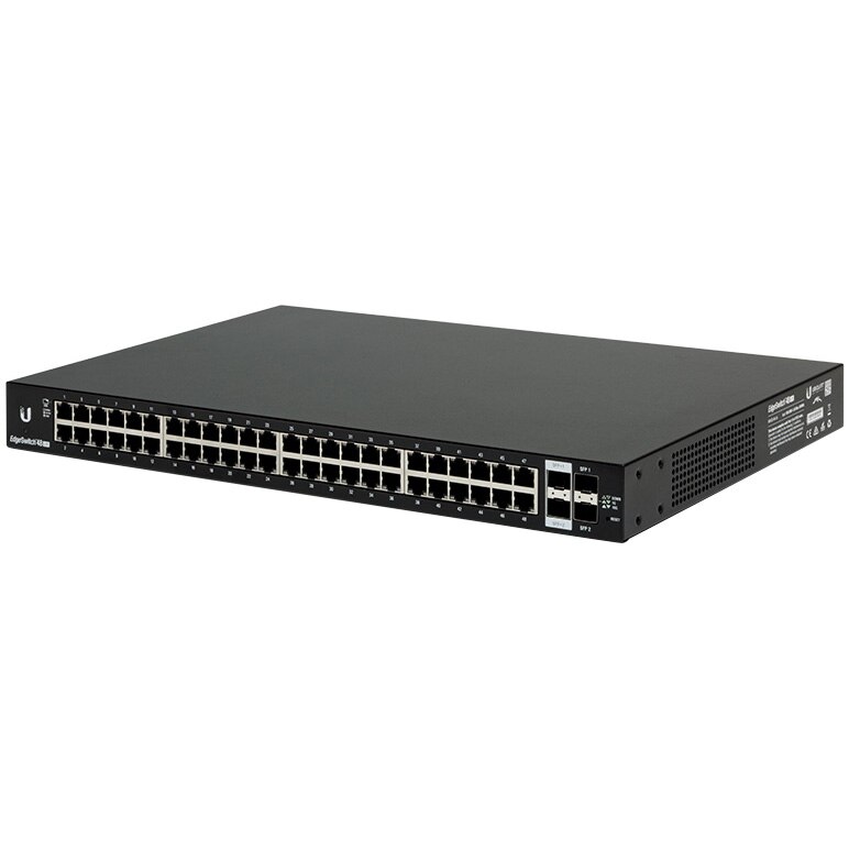 Switch Ubiquiti ES-48-LITE EdgeSwitch 48 Lite, 48 ports 10/100/1000 RJ45, 2 ports 1/10Gbps SFP+, 2 ports 1 Gbps SFP