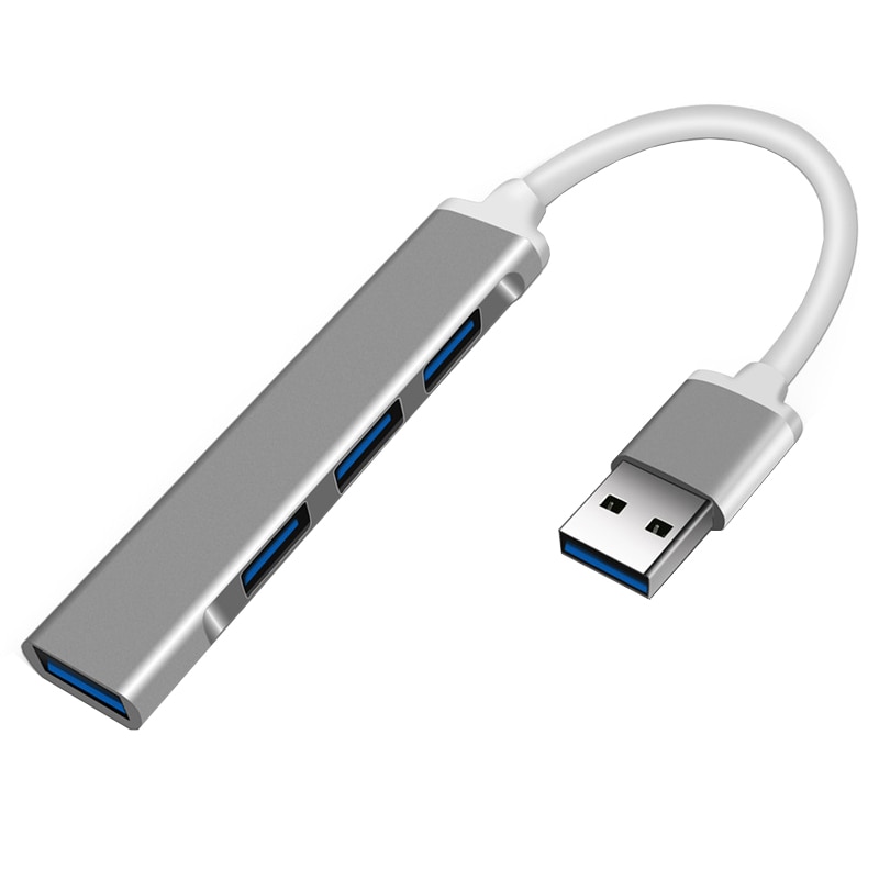 Hub USB cu 4 porturi USB 3.0,Vaxiuja,Plug & Play,Argintiu