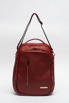 Antonia Moretti, Rucsac de piele cu bareta, Rosu Bordeaux Antonia Moretti, Rucsac de piele cu bareta, Rosu Bordeaux