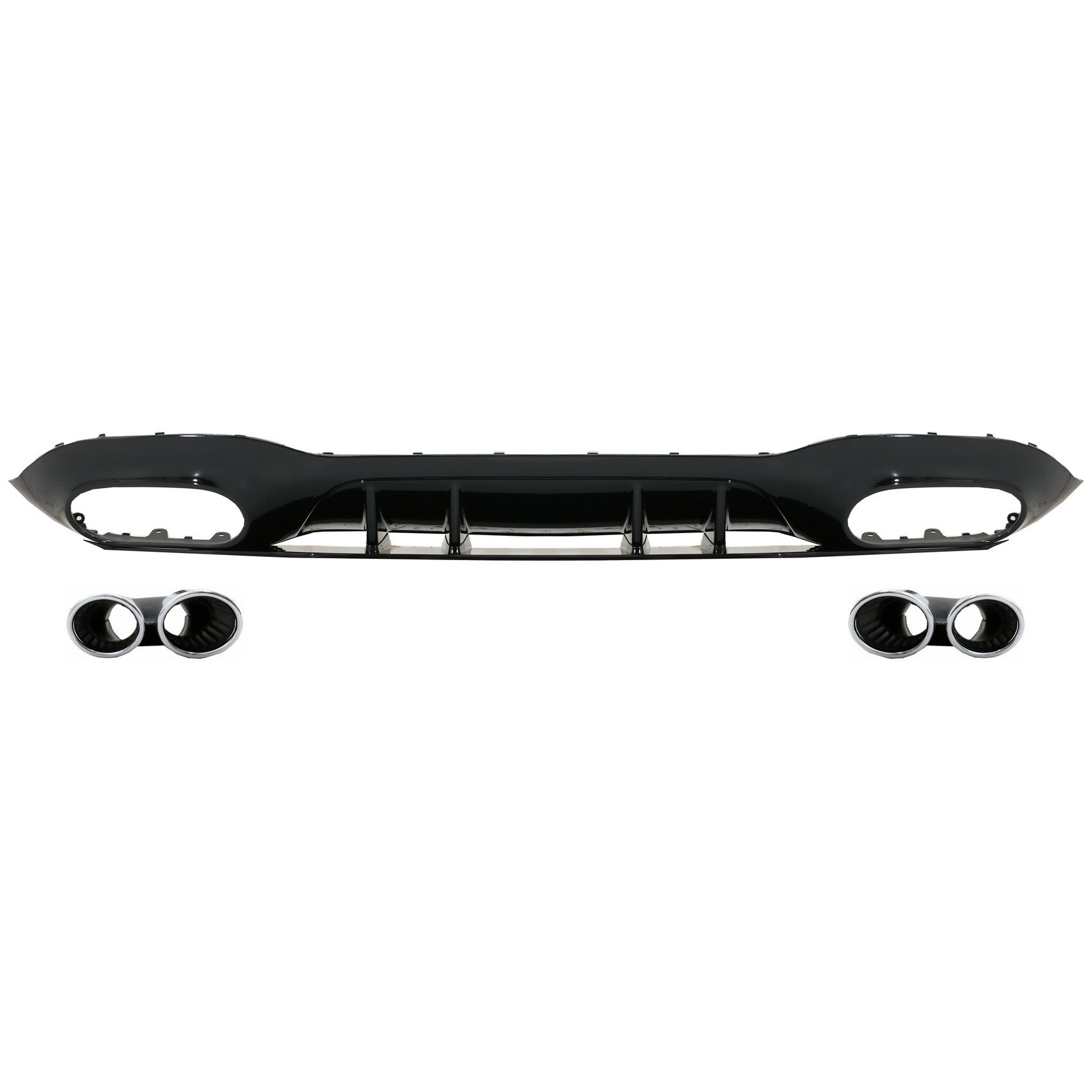 Difuzor Bara Spate compatibil cu Mercedes A-Class V177 Sedan (2018-up) Evacuari Crom (RDMBW177AMGC)