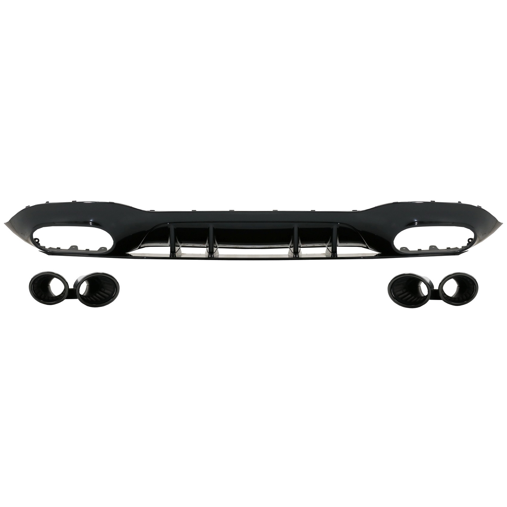 Difuzor Bara Spate compatibil cu Mercedes A-Class V177 Sedan (2018-up) Evacuari Negre (RDMBW177AMGB)