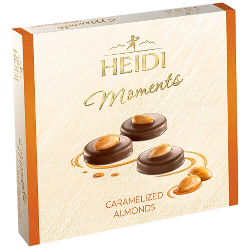 Praline Heidi Moments din ciocolata lapte cu migdale caramelizate, 142g