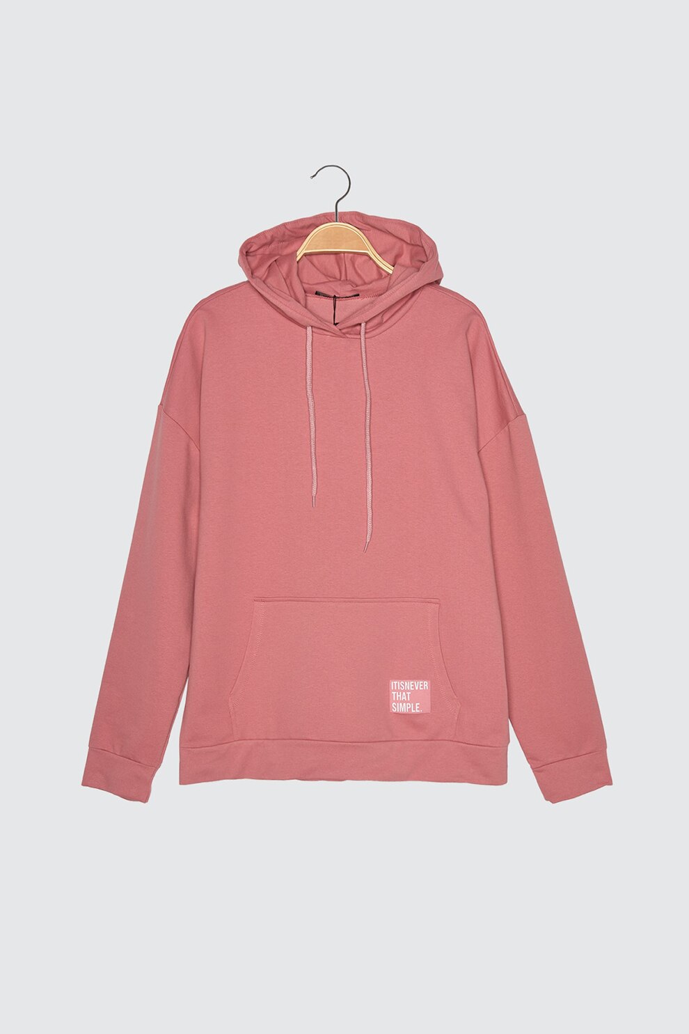 Trendyol, Hanorac supradimensionat cu buzunar kangaroo, Rosu stins