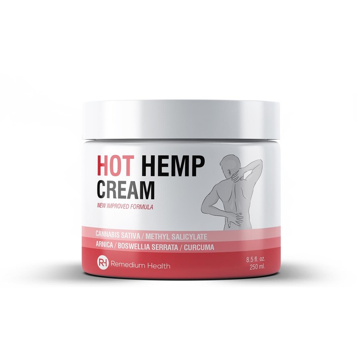 Загряващ крем Remedium Health Hot Hemp Cream, За мускулни и ставни болки , 250мл