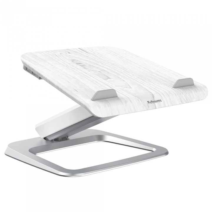 Stand pentru Laptop FELLOWES Hana 8064401 Maxim 19Inch Inaltime Ajustabila 2 Porturi USB Sarcina 4.5KG Alb/Gri