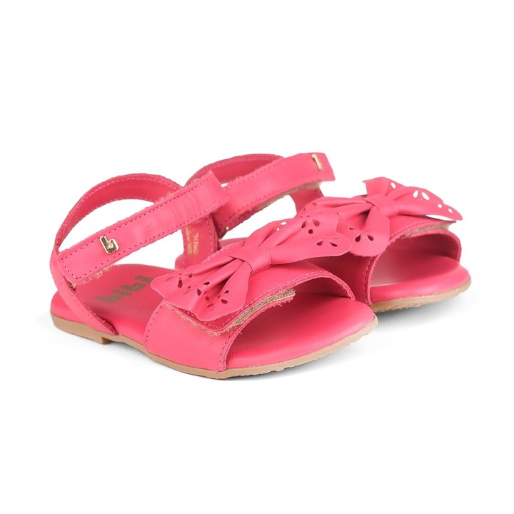 Детски Сандали за момиче BiBi Shoes Baby Birk Ciclamen Bow, Hot розов, 23 EU