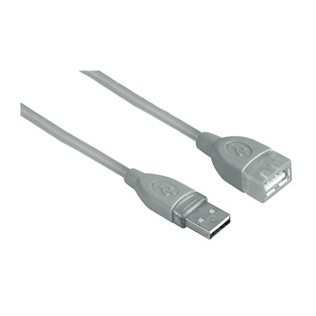 Cablu prelungitor Hama USB 2.0 gri cu lungimea de 3m Cablu prelungitor Hama USB 2.0 gri cu lungimea de 3m