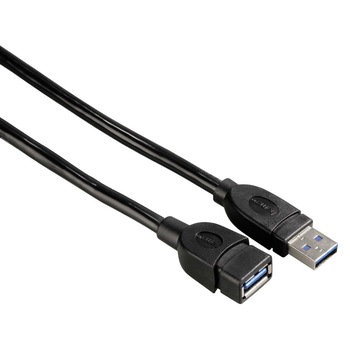 Cablu prelungitor Hama USB 3.0 cu lungimea de 1.8m Cablu prelungitor Hama USB 3.0 cu lungimea de 1.8m