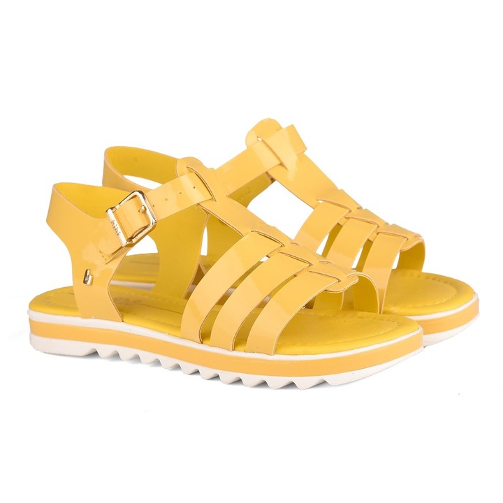 Детски Сандали за момиче BiBi Shoes Flat Form Yellow, Жълт, 34 EU