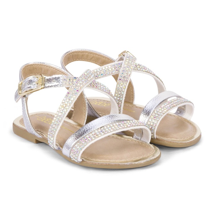 Детски Сандали за момиче BiBi Shoes Miss Silver, Сребърен, 22 EU