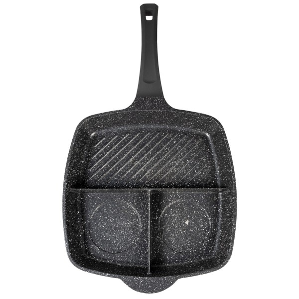 Tigaie grill Multifunctionala 3 IN 1 din aluminiu forjat, 28cm, Neumann