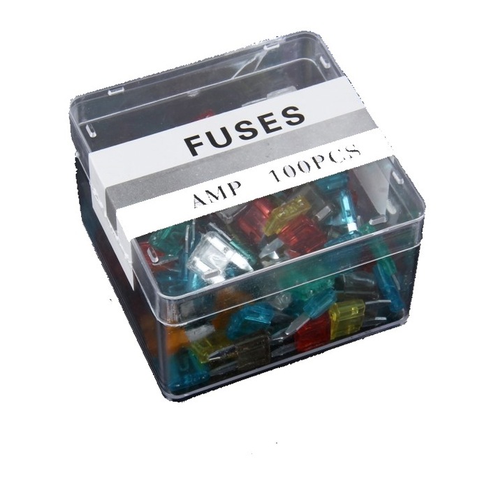 Fuse autó biztosíték, közepes méretű, 100 db