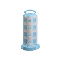 prelungitor vertical cu maner 16 prize universale si 3 porturi usb  4 nivele  lungime cablu 2m  albalbastru rif rfefco  imagen 22_0_
0