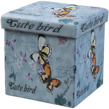 Taburet pliabil cu spatiu de depozitare, 38X38 cm, TB3095, Turcoaz/Fluturi Taburet pliabil cu spatiu de depozitare, 38X38 cm, TB3095, Turcoaz/Fluturi