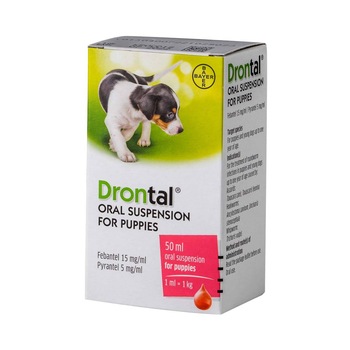 Suspensie Orala deparazitare interna caini Drontal Puppy 50 ml Suspensie Orala deparazitare interna caini Drontal Puppy 50 ml