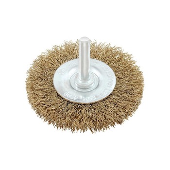 Perie sarma alama, circulara, cu tija, 100 mm, Beorol Perie sarma alama, circulara, cu tija, 100 mm, Beorol