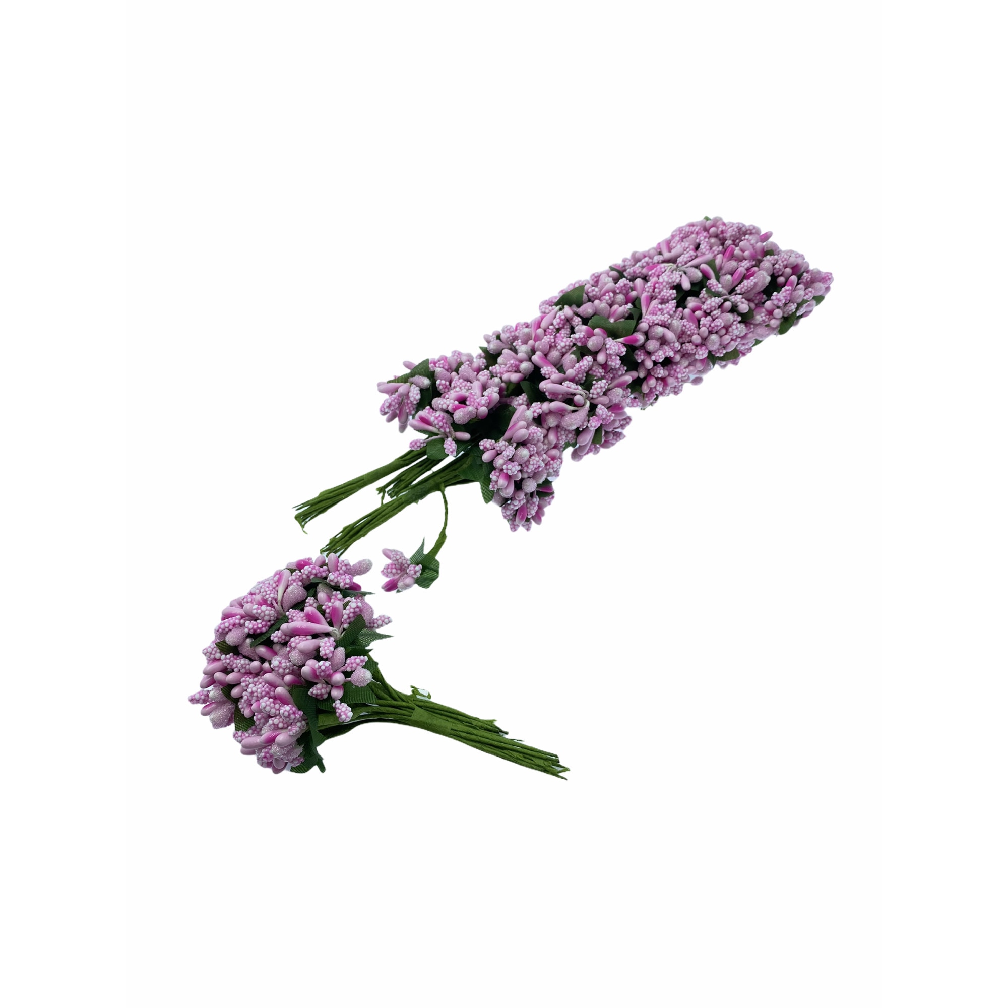 Set 12 buchete flori artificiale Atelier, Plastic, Roz pal, 3cm