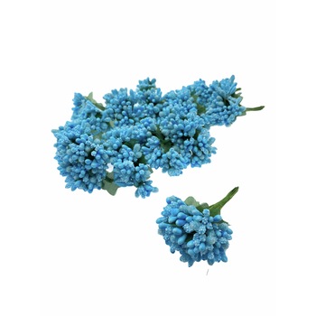 Set 12 buchete flori artificiale Atelier, Plastic, Albastru azur, 3cm Set 12 buchete flori artificiale Atelier, Plastic, Albastru azur, 3cm