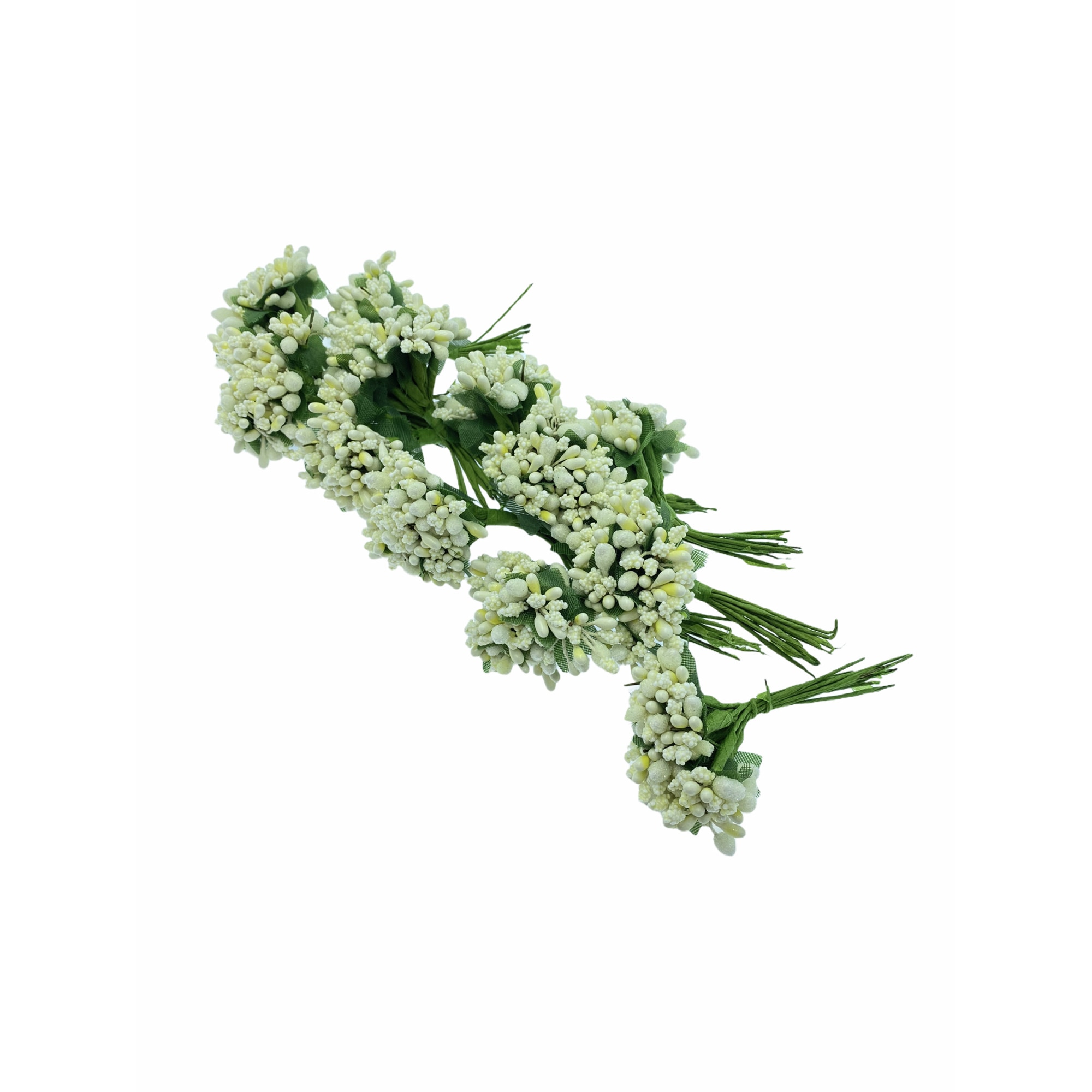 Set 12 buchete flori artificiale Atelier, Plastic, Crem, 3cm