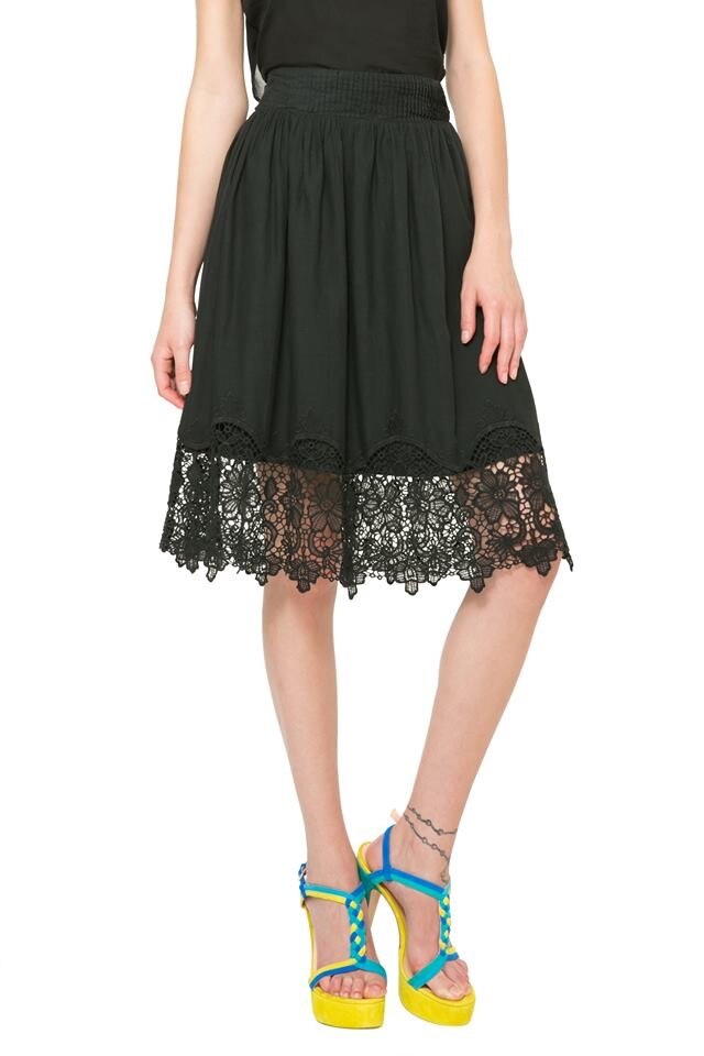 Fusta Desigual 36, Negru, 61F2LA1