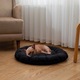 Pat pentru animale din catifea Lux Rotunda Maro
