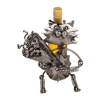 Suport sticla de vin Cat, OOTB, metalic, 30x29cm Suport sticla de vin Cat, OOTB, metalic, 30x29cm