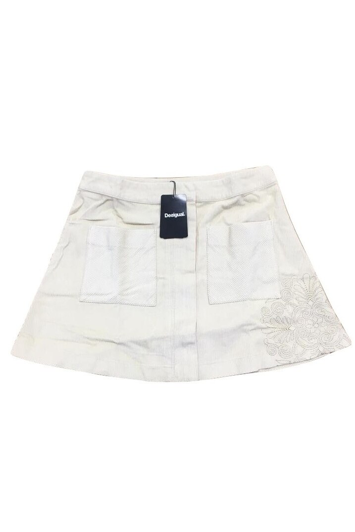 Fusta, Desigual 18WWFWX2, Crem