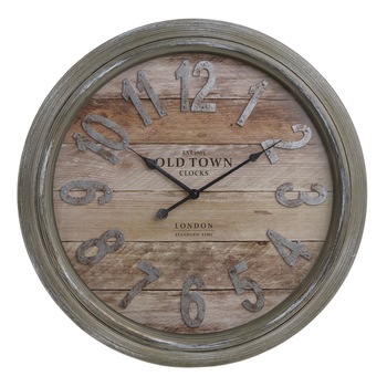 Ceas de perete vintage rama plastic cu geam, gri antichizt old town ,56 cm Ceas de perete vintage rama plastic cu geam, gri antichizt old town ,56 cm
