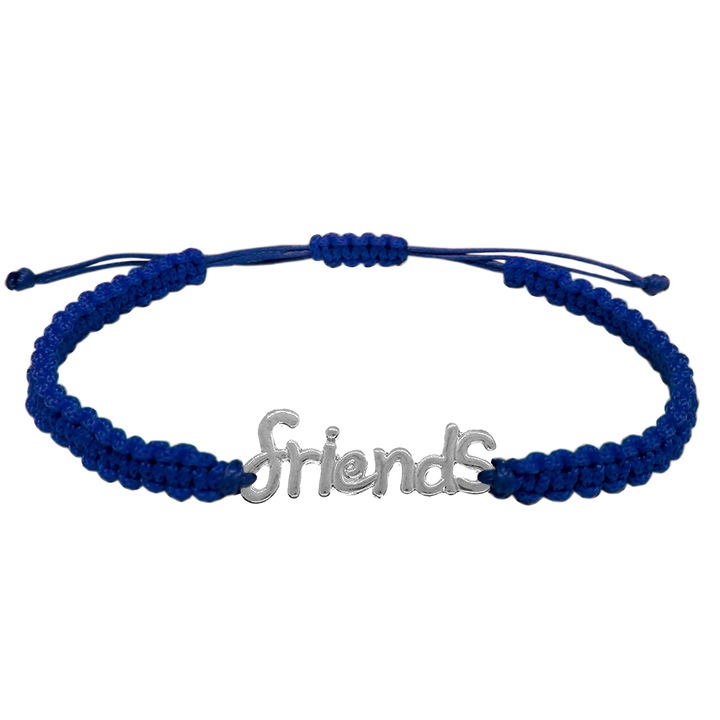 Kézzel szőtt piros zsinór karkötő személyre szabott Friends - Prieteni ezüst 10050340 Dras 6477