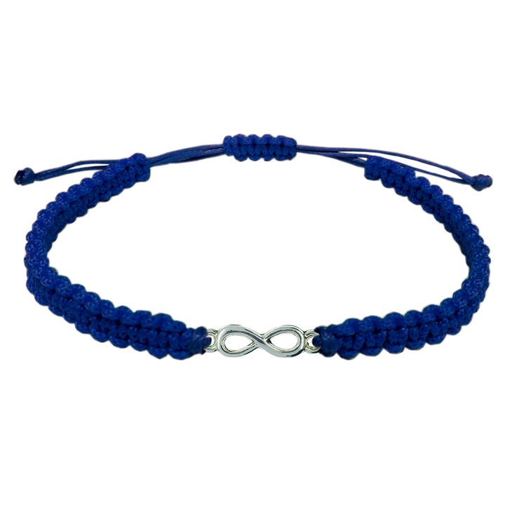 Bratara snur albastru impletita manual personalizata Infinit argint 10170100 Dras