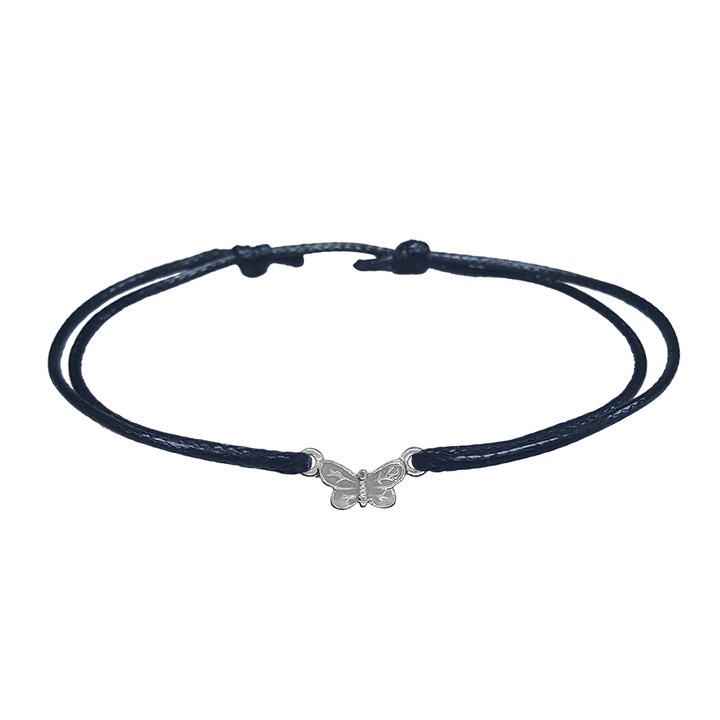 Bratara snur rosu personalizata Fluturas argint 10127100 Dras 6505