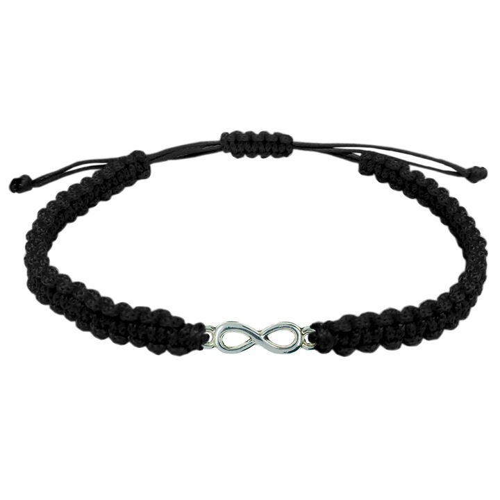 Bratara snur albastru impletita manual personalizata Infinit argint 10170100 Dras 6543