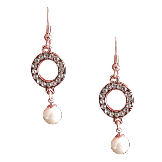 Cercei lungi dama, rose gold, 5 cm lungime