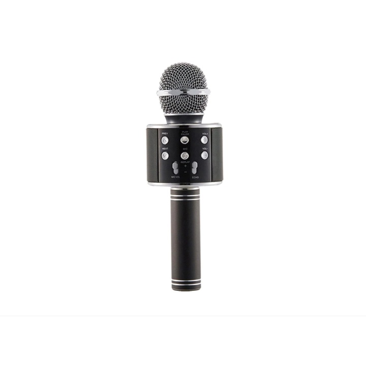 Microfon Karaoke, Bluetooth 4.1, Compact, Negru