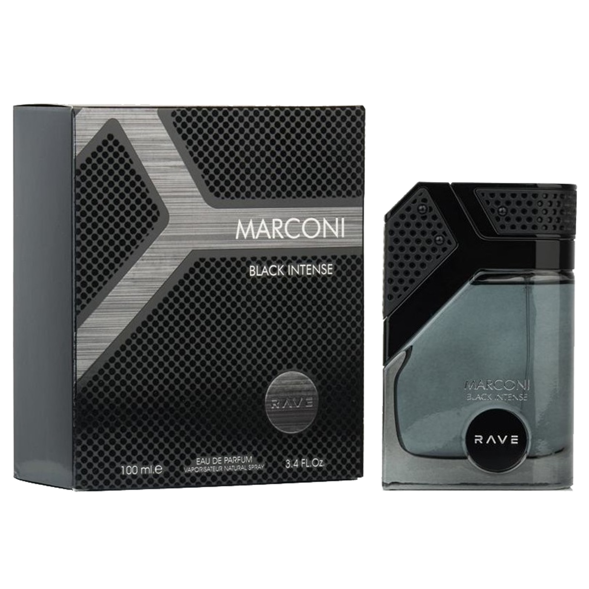 Apa de Parfum Rave, Marconi Black Intense, Barbati, 100 ml