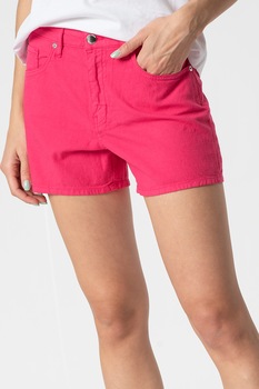 Love Moschino, Pantaloni scurti din amestec de in cu talie medie, Roz neon Love Moschino, Pantaloni scurti din amestec de in cu talie medie, Roz neon