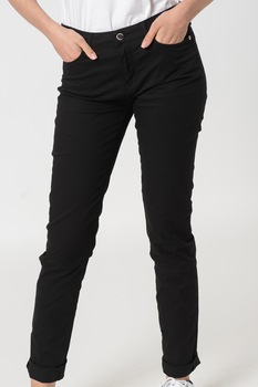 Love Moschino, Pantaloni drepti cu talie medie, Negru Love Moschino, Pantaloni drepti cu talie medie, Negru