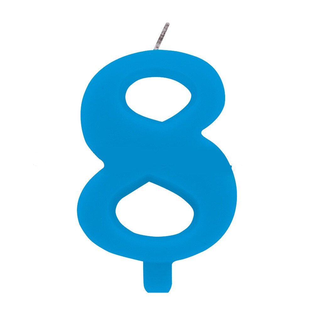 Lumanare aniversara pentru tort, Cifra 8, Albastru, Radar 50298, 1 buc